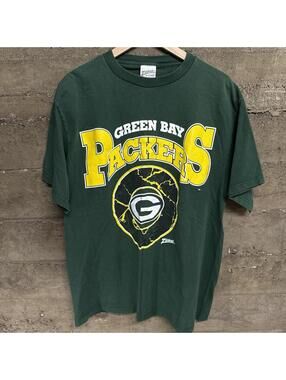 Vintage Zubaz Green Bay Packers T-shirt XL USA Made 90s NFL